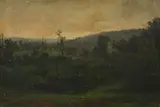 Gustave Courbet, Landscape with Distant Town, Oil on canvas