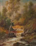 Henry T. Harvey, Trout Stream, Oil on canvas