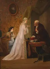Selecting the Jewelry by Florent Willems, Oil on panel, offered Jun 2009