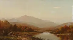 Charles Wilson Knapp, Mountain Landscape with River, Oil on canvas
