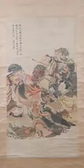 Su Liupeng, "Figures", Ink and color on paper, scroll