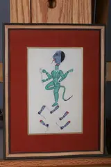 Untitled by Anonymous, "Standing female, grey face", ink and color on cloth, offered Jul 2009