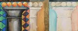 Nesbit, Three Columns, Mixed media on canvas