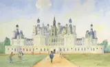 A. T. de Navarre, Chateau de Chambord, Watercolor