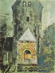 Untitled by John Piper, Dordogne' (Levinson 188) screenprint in colours, sold Oct 2023