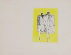 Untitled by Lynn Chadwick, Lynn Chadwick RA (1914-2003) 'Two Winged Figures' lithograph in colours, sold Oct 2023