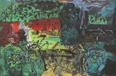 Untitled by John Piper, John Piper CH (1903-1992) 'St Germain-de-l'lvret' (Levinson 357) screenprint in colours, sold Oct 2023