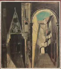 Untitled by John Piper, John Piper CH (1903-1992) 'Death in Venice III' (Levinson 227) screenprint in colours, sold Oct 2023