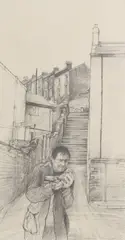 David L. Carpanini, Untitled, pencil 75 x 39.5cm Exhibited: The Mall Galleries