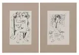 William Crosbie, Untitled, pen and ink 29 x 20cm (2) Provenance: With The Scottish Gallery.