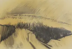 Edward Middleditch, Untitled, Edward Middleditch (1923-1987) Rain over Suffolk black chalk 55 x 75cm Provenance: Roland