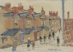 Untitled by Fred Yates, oil on panel 12 x 17cm, sold Oct 2023
