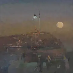Untitled by Frederick Cuming, oil on board 76 x 76cm, sold Oct 2023