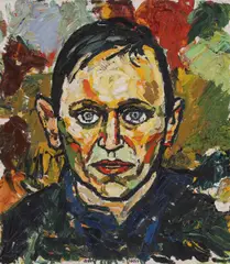 Untitled by John Bratby, oil on canvas 43 x 38cm Steven Berkoff is an actor, sold Oct 2023
