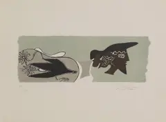 Untitled by Georges Braque, 1882-1963) 'Cinq Poésies en Hommage à Georges Braque' lithograph in colours, sold Oct 2023