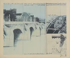 Untitled by Christo, 1935-2020) 'The Pont Neuf Wrapped' offset lithograph in colours, sold Oct 2023