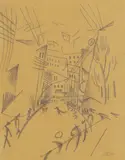 Aleksandr Konstantin Bogomazov, Untitled, pencil 21.5 x 18cm Provenance : Collection of Mrs Cassio Horta; Sotheby Parke Bernet
