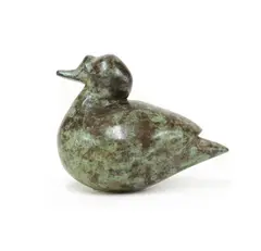 Untitled by Guy Taplin, Guy Taplin (b.1939) Miniature ruddy duck bronze with a green patina, sold Oct 2023