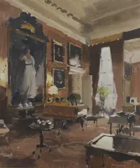 John Yardley, Untitled, watercolour over pencil heightened with white 64.5 x 53cm