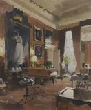 John Yardley, Untitled, watercolour over pencil heightened with white 64.5 x 53cm