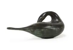 Untitled by Guy Taplin, Guy Taplin (b.1939) Miniature preening pintail bronze with a green patina, sold Oct 2023