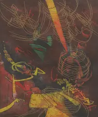 Untitled by Roberto Matta, etching and aquatint in colours, sold Oct 2023