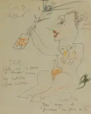 Roberto Matta, Untitled, felt-tip pen and crayon and lined paper 29.5 x 21.1cm