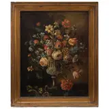 Bouquet de Flores, SIGLO XIX, Óleo sobre tela