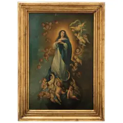 Inmaculada Concepción, MÉXICO, SIGLO XIX, Óleo sobre tela
