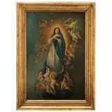 Inmaculada Concepción, MÉXICO, SIGLO XIX, Óleo sobre tela