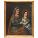 MÉXICO, PRIMERA MITAD DEL SIGLO XIX by Santa Ana y la Virgen, Óleo sobre tela, offered Dec 2022