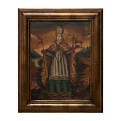 San Agustín, ESCUELA CUZQUEÑA, SIGLO XX, Óleo sobre tela
