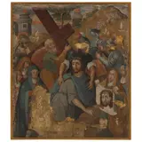 Sexta Estación del Viacrucis, LA VERÓNICA ENJUGA EL ROSTRO DE JESÚS, Óleo sobre tela