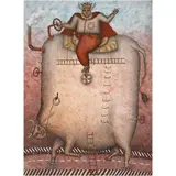 Maximino Javier, La Vaca Mecánica, de la Suite la Aventura de Belcebú, Litografía 61 / 100