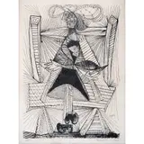 Dora Maar in a Wicker Chair (Dora Maar en una silla de mimbre) by Pablo Picasso, 1938, Litografía E / C, offered Oct 2022