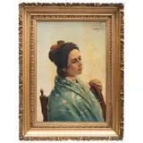 José Rico Cejudo, RETRATO DE SEVILLANA, Óleo sobre tela