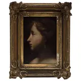 Perfil de Dama, EUROPA, SIGLO XIX, Óleo sobre tela