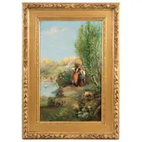 EUROPA by Paisaje Con Campesinas, ca. 1900, Óleo sobre tela, offered Oct 2022