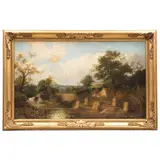 Paisaje Con Río, EUROPA, Ca., 1900, Óleo sobre tela