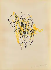 Meta Matic Nr. 7 by Jean Tinguely, 1960, Farbstift auf Papier, sold Apr 2019