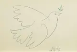 La Colombe de la Paix by Pablo Picasso, 1961, Farblithografie auf Chiffon de Mandeure (Trockenstempel), sold May 2019