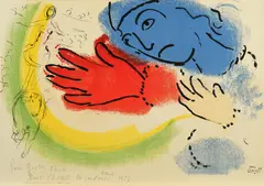 Kunstreiterin by Marc Chagall, Farblithografie auf Velin, mittig gefalzt, sold May 2019