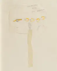 Ernesto Tatafiore, Robespierre devia gli attagehi, Bleistift und Gouache auf Pergamentpapier, collagiert auf Bütten