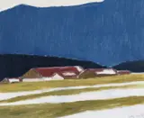 Reiner Wagner, Dorf im Tal, 1988, Öl auf Malkarton