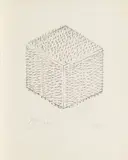 Günther Uecker, "Großer Kubus", 1972, Lithografie auf Velin