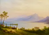Carl Morgenstern, Nachmittag am Comer See mit Blick auf Bellagio vom Westufer aus