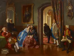 Carl Ludwig Becker, "Im  Vorzimmer", Öl auf Leinwand