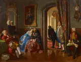 Carl Ludwig Becker, "Im  Vorzimmer", Öl auf Leinwand