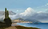 Russische Schule, Blick auf den Berg Ayu Dag(?), Öl auf Leinwand