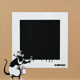 Rat with a black sqaure by Not By Banksy By Not Not Banksy, 2018, Serigrafie auf braunem Karton, sold Oct 2019